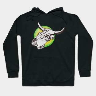 Cow Skull In Green Circle Hoodie